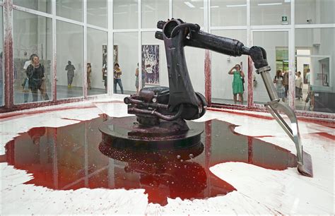 robot art piece hydraulic fluid|Cant Help Myself by Sun Yuan & Peng Yu